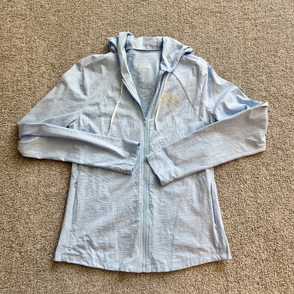 Maui Water Wear light weight zip up jacket, L, EUC, lt blue, UPF 50+, Maui logo - Picture 2 of 12